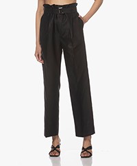 Filippa K Isabel Linnenmix Paperbag Pantalon - Zwart