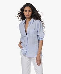 Belluna Vicky Linen Shirt Blouse - Light Blue