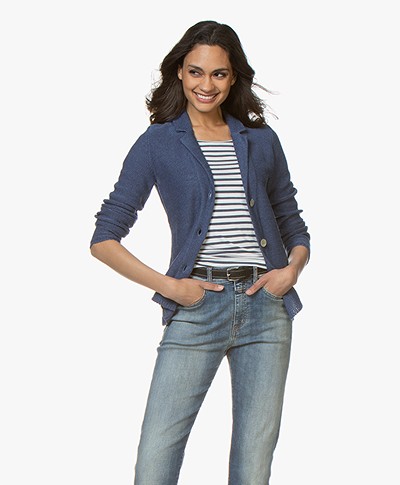 Belluna Cassoni Linen Blend Knitted Blazer - Jeans