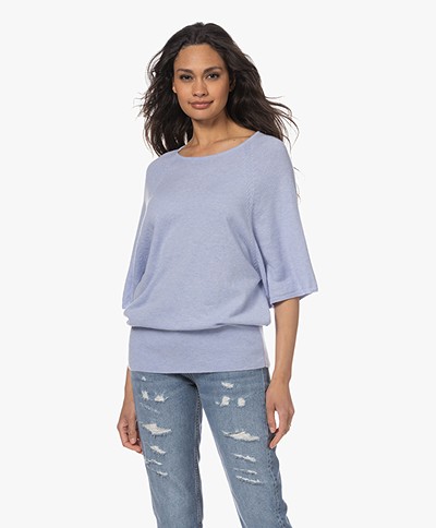 Sibin/Linnebjerg Claudette Merino Short Sleeve Sweater - Light Blue