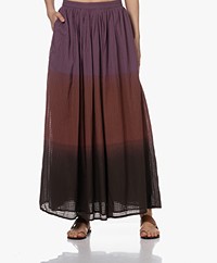 DIEGA Jongo Dip-dye Maxi Skirt with Woven Plaid - Violet Prune Choco