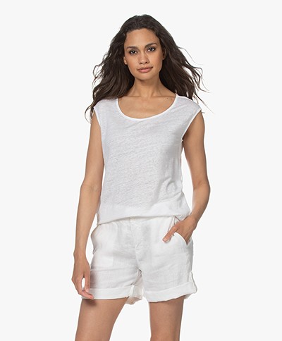 Josephine & Co Lani Sleeveless Linen Jersey Top - White