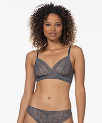 HANRO Lace Soft Bra with Snake Dessin - Animal Lace Stone