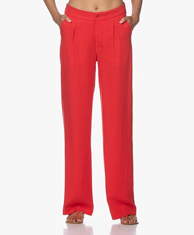 JapanTKY Yukana Tencel Pleated Pants - Japanese Red