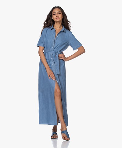 Denham Roxanne Denim Maxi Shirt Dress - Blue