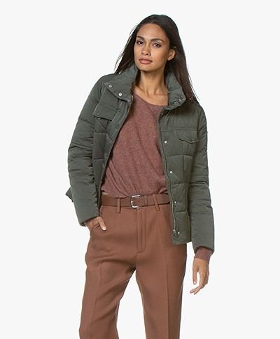 Closed Curve Quilted Down Jacket - Caper Green