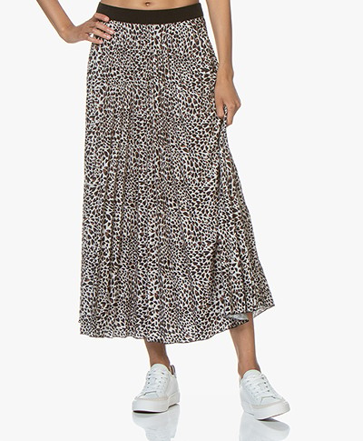 LaSalle Maxi Plisse Skirt with Print - Forrest 