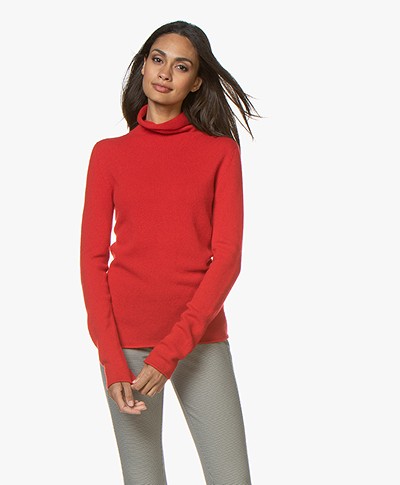 Majestic Filatures Turtleneck Sweater in Merino and Cashmere - Cherry