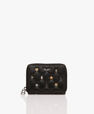 Zadig & Voltaire Mini Zv Quilted Leather Wallet with Charms - Black