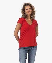 Drykorn Avivi Slub Jersey T-shirt - Red