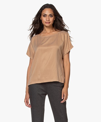 Drykorn Somia Cupro Blend Blouse - Warm Sand 