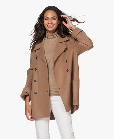 Closed Yana Double-breasted Wool Blend Coat - Clay