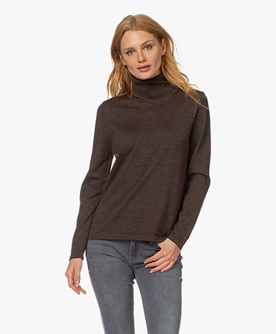 Sibin/Linnebjerg Lisa Turtleneck Sweater in Merino Wool - Brown