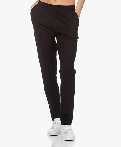 LaSalle Ponte Jersey Slim-fit Pants - Black