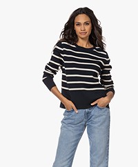 Sibin/Linnebjerg Eloise Milano Gestreepte Trui - Navy/Kit