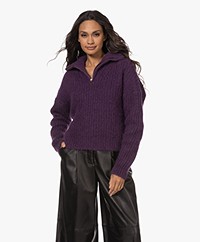 ba&sh Baltan Zipped Fisherman's Sweater - Violet