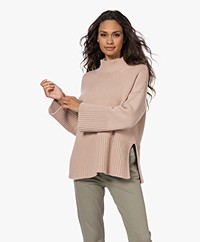 LaSalle Chunky Knitted Merino Mix Turtleneck Sweater - Blush