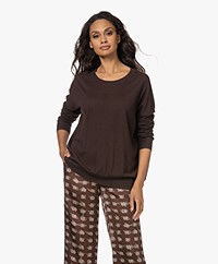 Repeat Fine Knit Wool Blend Sweater - Chocolate