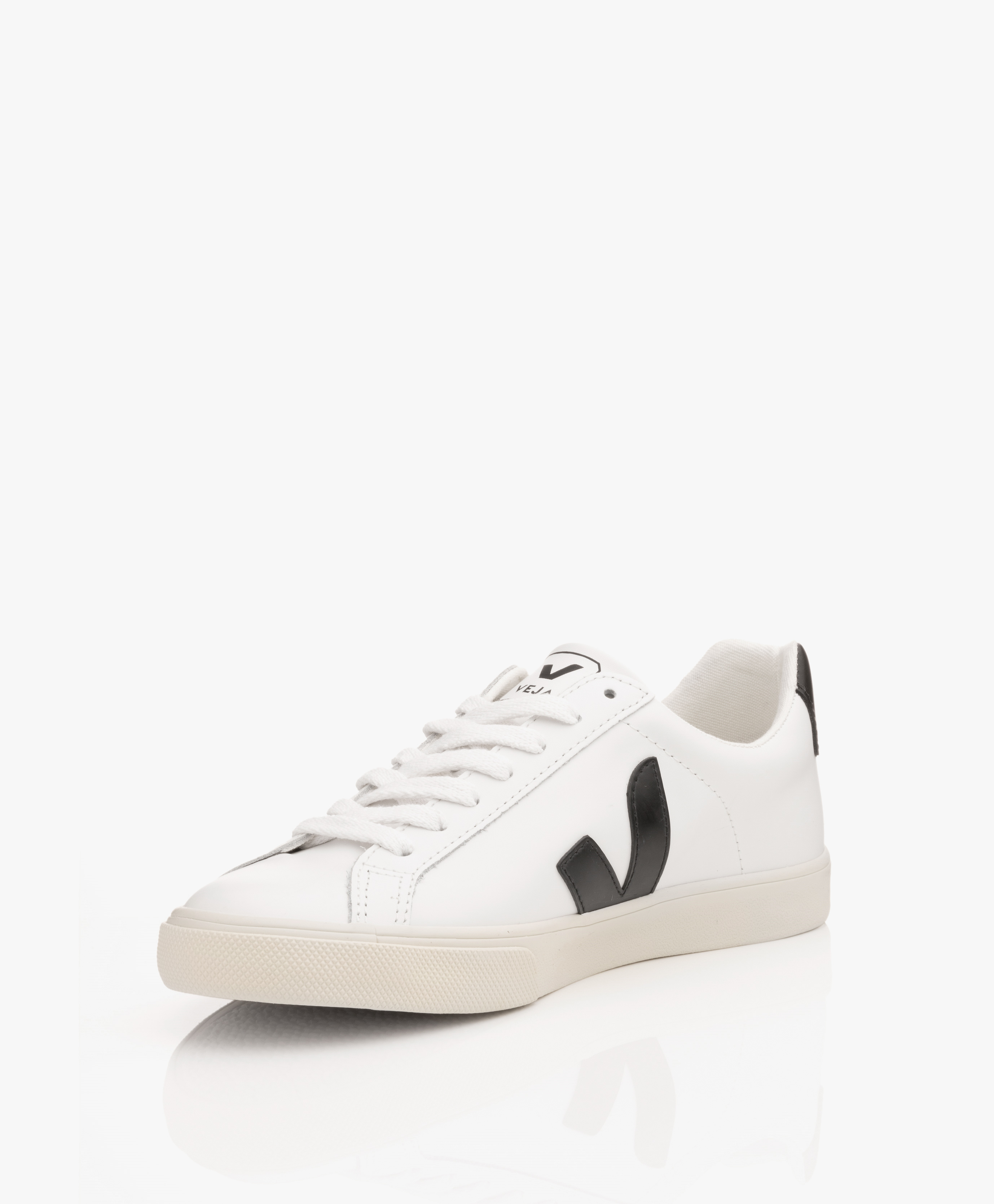 VEJA Esplar Low Logo Leather Sneakers - Extra White/Black - esplar ...