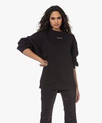 Róhe Uma Organic Cotton Blend Oversized Logo Sweatshirt - Black