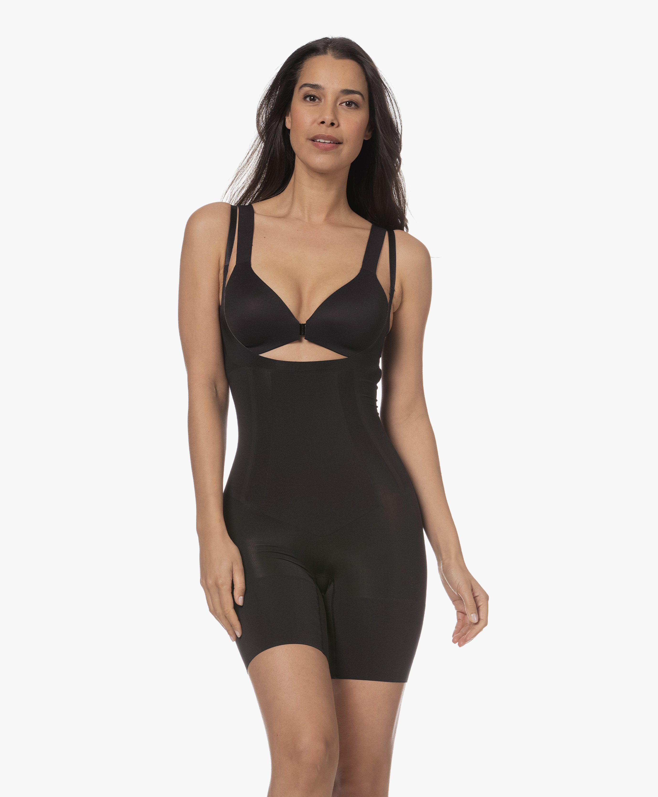 Spanx® Oncore Open Bust Mid Thigh Bodysuit Zwart 10130r 9999 Very