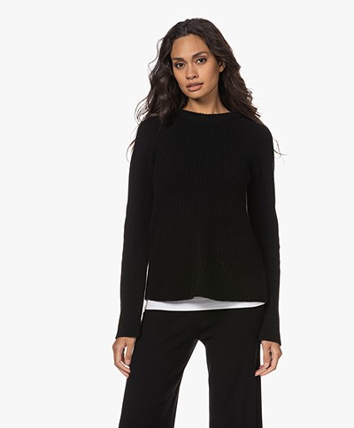 Vince Shaker Cashmere Rib Knitted Sweater - Black