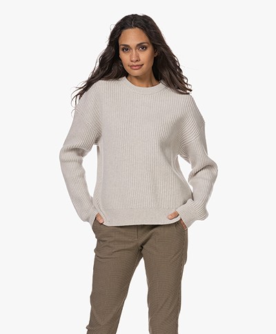 Filippa K Scarlett Rib Knitted Wool Sweater - Beige Melange