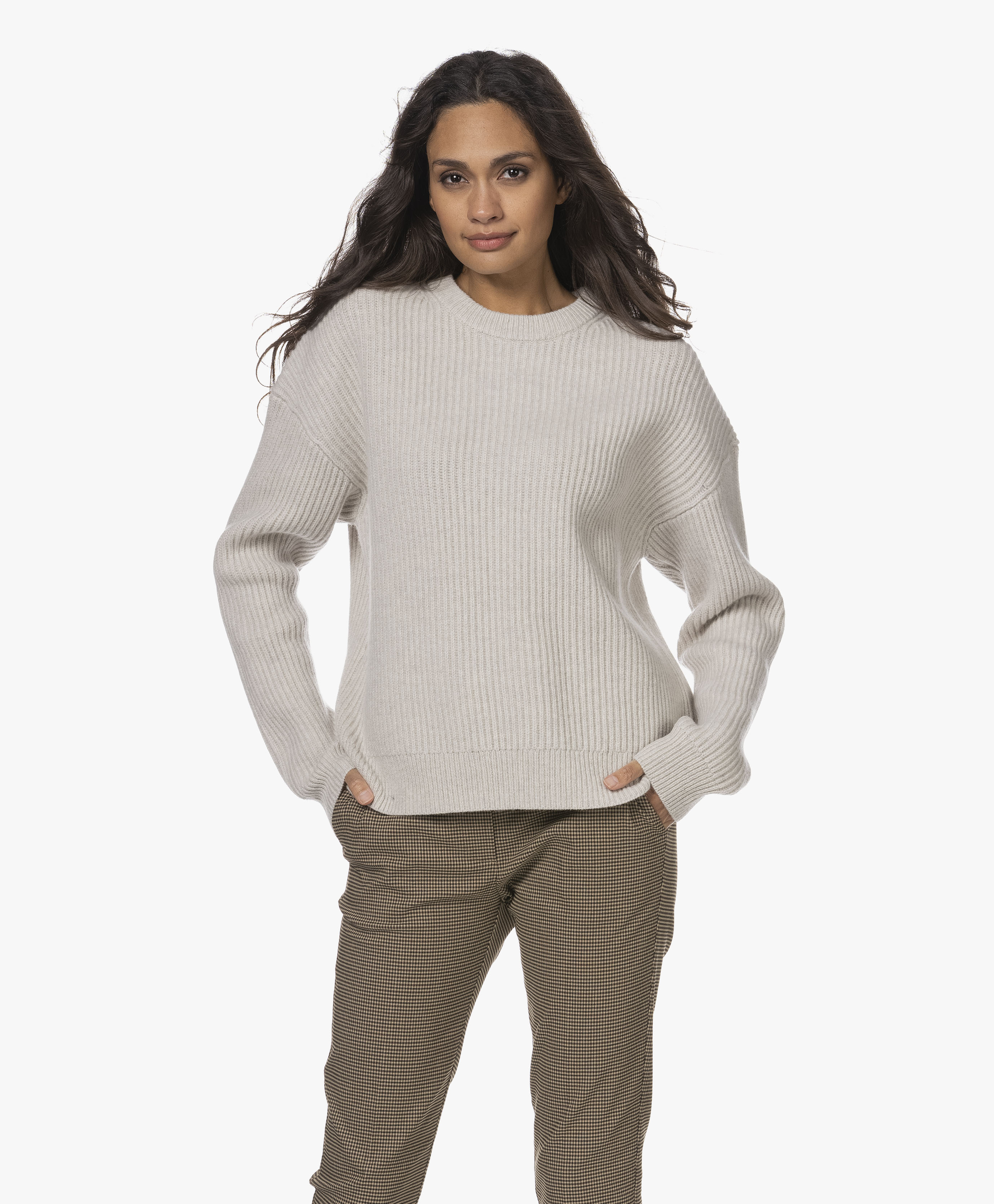 eventyr håndflade Slikke Filippa K Scarlett Rib Knitted Wool Sweater - Beige Melange - scarlett |  28069 8285 - mela