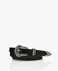 Zadig & Voltaire Alta Leather Belt - Black