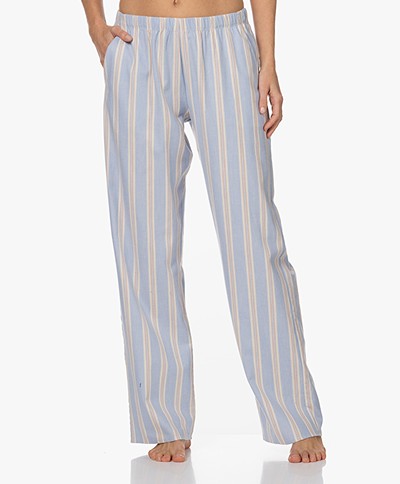 HANRO Loungy Nights Ticking Stripe Pajama Pants - Soft Stripe