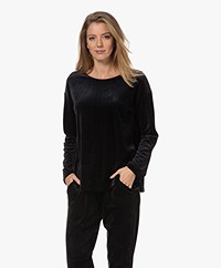HANRO Favourites Velours Sweatshirt - Black Beauty