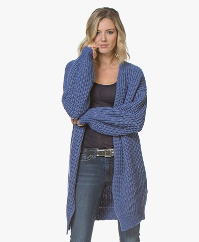 BOSS Wevelina Oversized Wool Blend Cardigan - Bright Blue