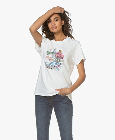 IRO Caylar Route 66 Print T-Shirt - Wit