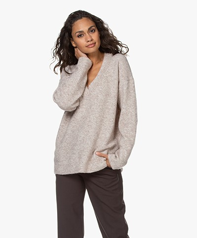 Drykorn Linna Wool Blend V-neck Sweater - Tapioca