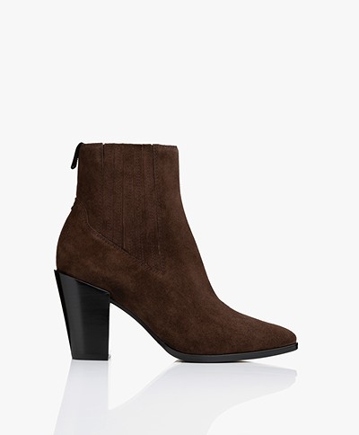 Rag & Bone Rover High Suede Leather Ankle Boots - Dark Truffle