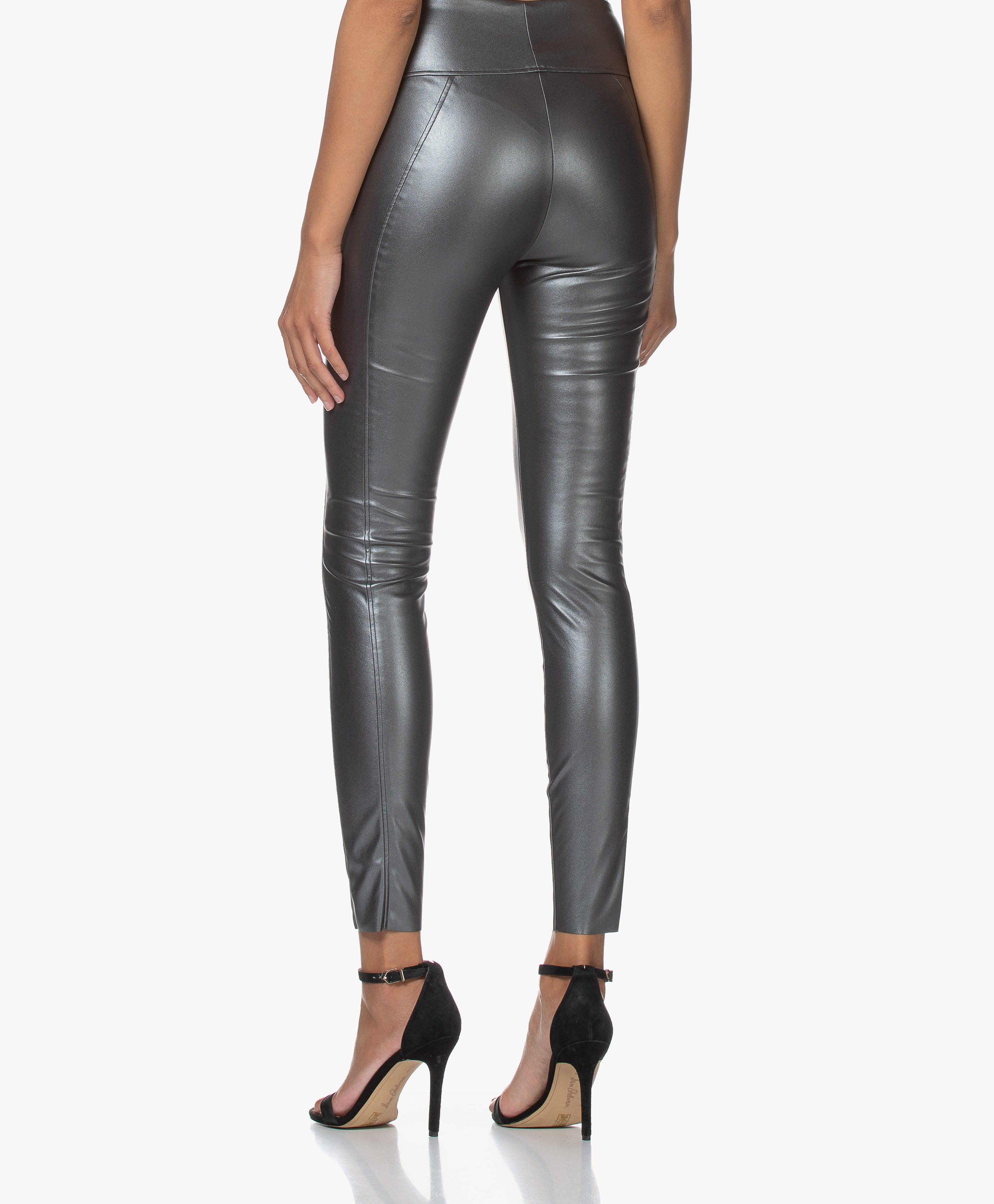 Wolford Estelle Metallic Faux Leather Leggings - Anthracite - 19304 ...