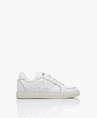 Zadig & Voltaire ZV1747 Smooth Leather Sneakers with Studs - White