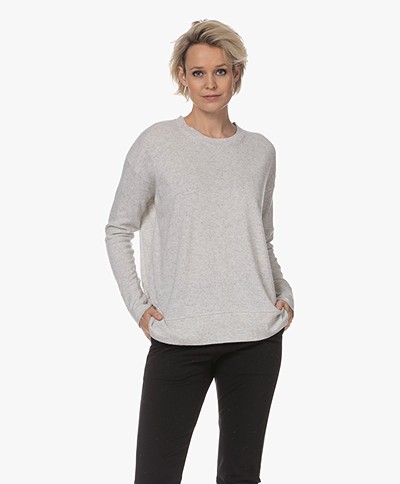 Resort Finest Cashmere-Silk Blend Sweater - Grey Melange