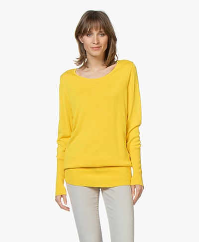 Sibin/Linnebjerg Senise Fine Knitted Tunic Sweater - Yellow