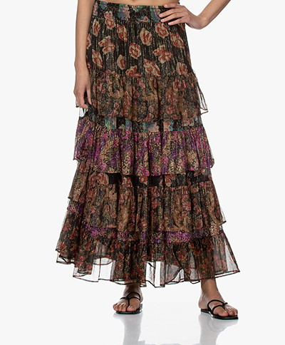 Mes Demoiselles Falcon Chiffon Tiered Skirt - Floral Combo