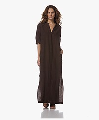 Woman by Earn Judy Linen Maxi Dress - Dark Brown