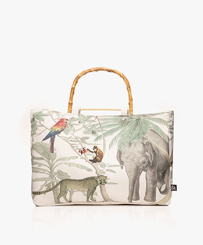 &Klevering Jungle Elephant Shopper - Off-white