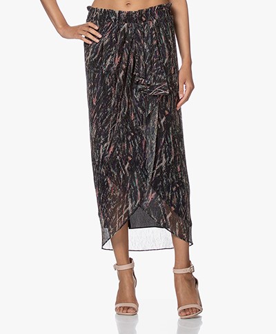 IRO Aubagna Printed Midi Skirt with Lurex - Multi-color