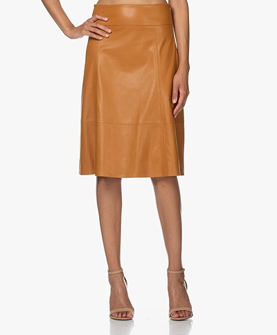 Kyra & Ko Tyra Faux Leather Skirt - Gold Spice