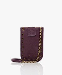 Vanessa Bruno Nubuck Leather Phone Case Bag - Berry