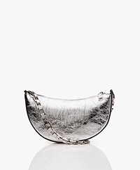 IRO Arccluth Crinkle Leather Bag - Silver