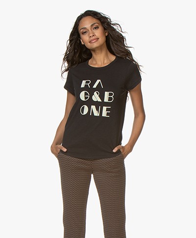 Rag & Bone RB Vintage T-shirt - Zwart