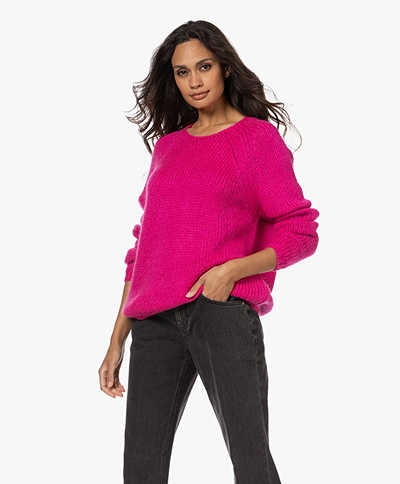 Sibin/Linnebjerg Nanet Chunky Mohair Blend Sweater - Pink
