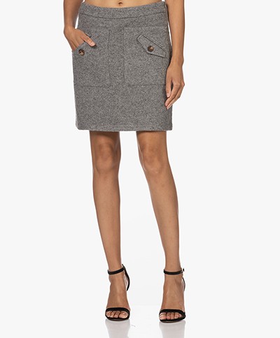 Josephine & Co Kato Wool Blend Skirt - Steel Grey Melange