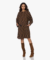 Closed Viscose Twill Print Jurk - Golden Wood